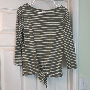 Old Navy Striped Olive Green Women's Top